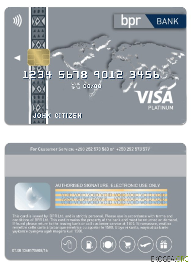 Carte de crédit platine visa bancaire Burundi BPR